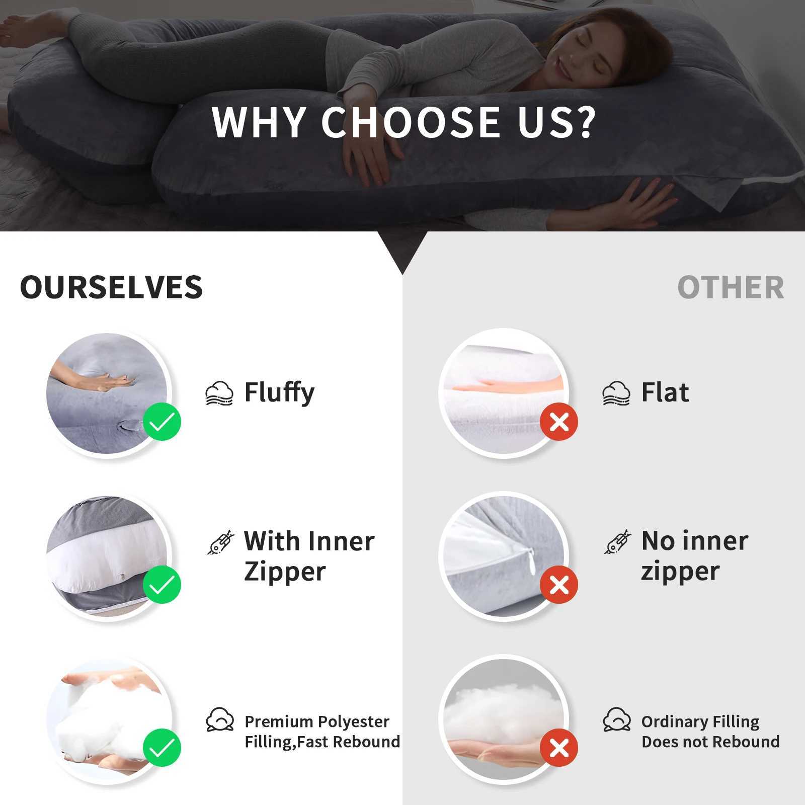 Pregnancy Pillows for Sleeping G Shaped Full Body Maternity Pillow with Removable Cover - Support for Belly for Pregnant Women H260509