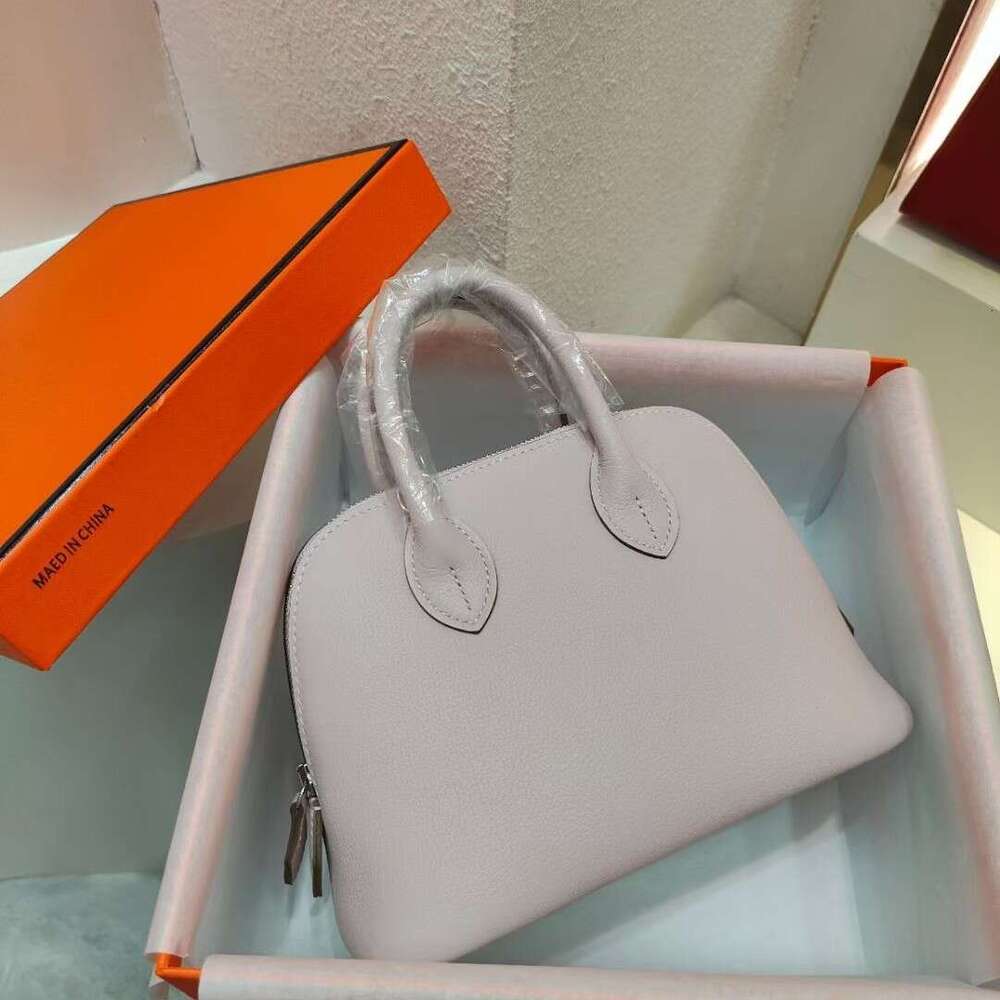 New Mini Bowling Made From Original Ev Leather High Quality Semi Handmade With Waxed Thread Crossbody Shell Bag SENYY