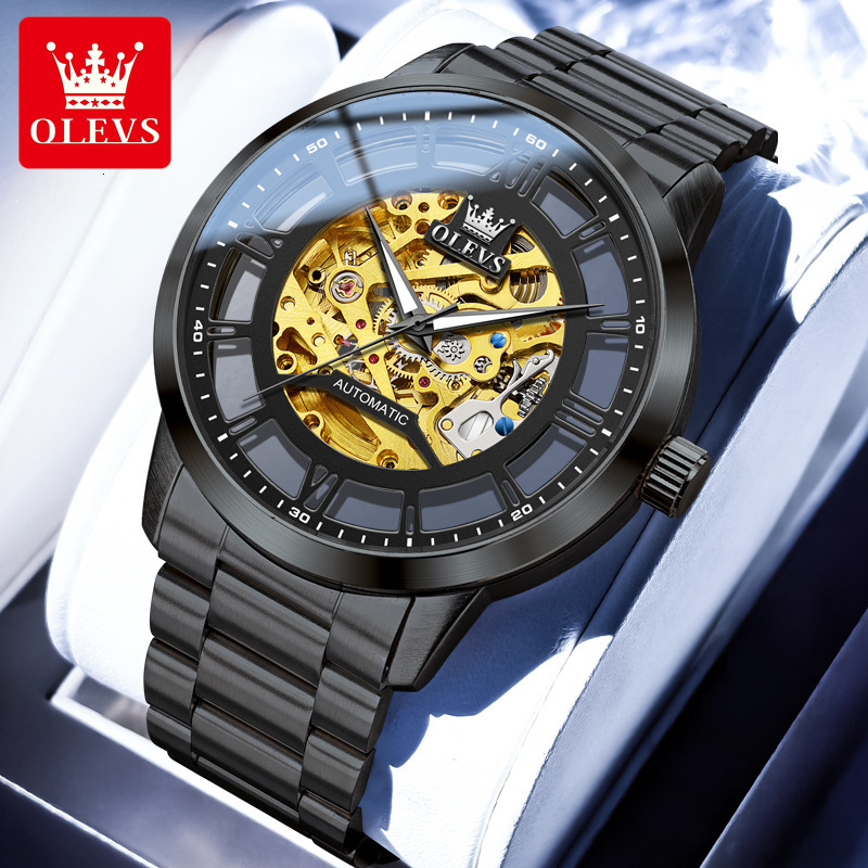 OLEVS New Classic Luxury Watch Designer's New Hollow Perspective Mechanical Watch Suitable for Business Daily Travel Outdoor Waterproof Night Lig