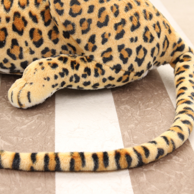 Length Real Life Animal Leopard Toy Doll Soft Plush Simulation Lying Leopard Gift for Boys Juguetes Brinquedos Home Decor LJ201126