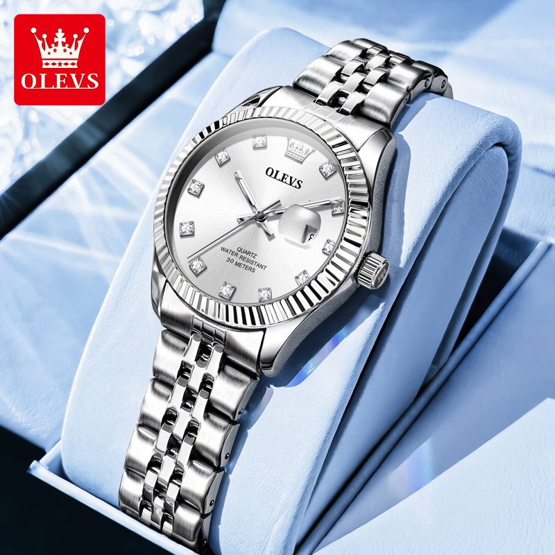 OLEVS Brand Designer Watch New Fashionable Minimalist Calendar Quartz Watch Waterproof Night Light Daily Travel Women's Watch Women's Watch