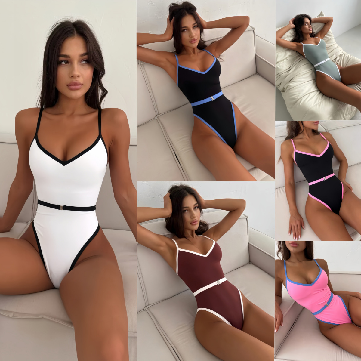 Free shipping luxury Women's Swimwear Minimally printed women's swimsuit with fresh and sweet girlish style jumpsuit