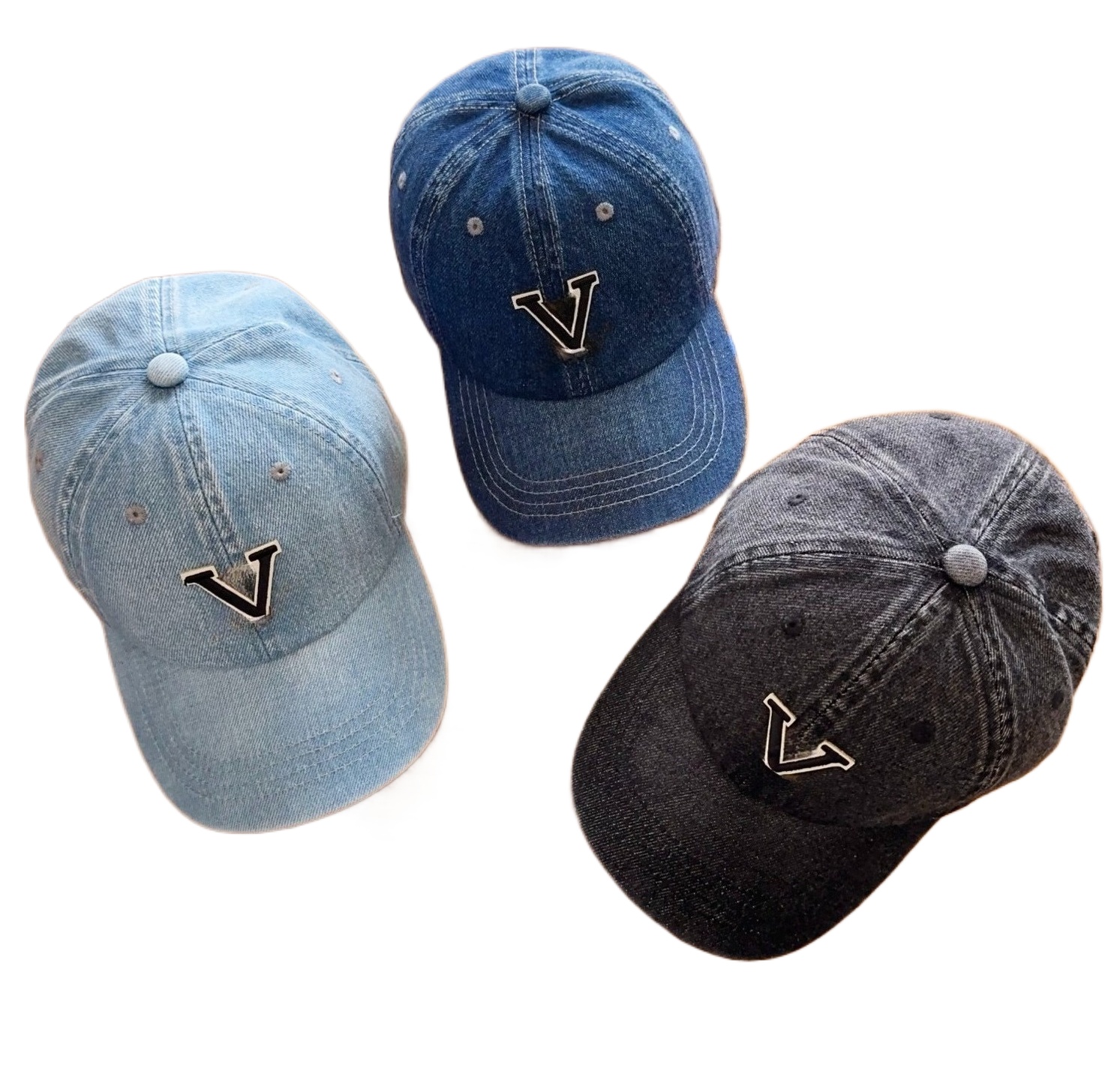 Vintage Denim Baseball Cap Luxe Washed Cotton Adjustable Snapback Casual Dad Hat for Men Women Streetwear Fashion Headwear Outdoor