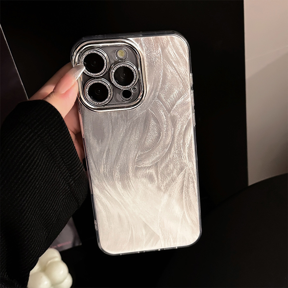 Phone Case Vintage Aesthetic Pattern Grip Friendly Silicone for Iphone 16 Pro Max for Iphone 15 Pro Max Heavy Duty Pastel Solid Color Eco Friendly Ski