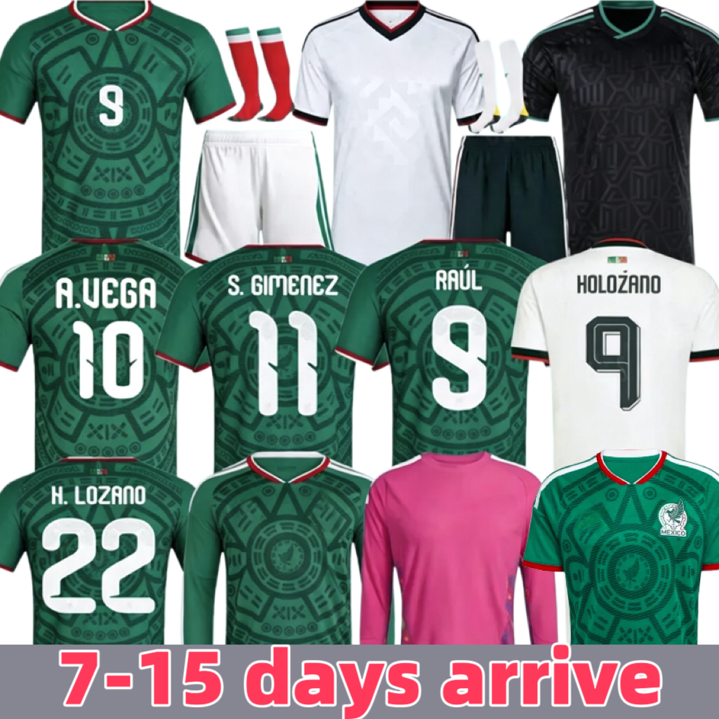 Maglia Messico Coppa Del Mondo 2026 Maglia Messico 2026 Raul Chicharito Maglia Da Calcio Messico Lozano DOS Santos Uomo Bambini Maglie Da Calcio Uni-image