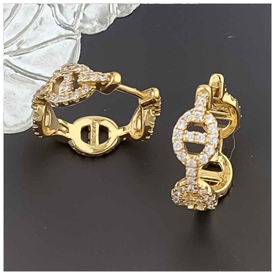 Designer Earrings Women 18K Gold Plated Earring Pig Nose Full Pave Hoop Earrings Luxury Jewlery Designer for Women Elegant Timeless Gift Free Shipping