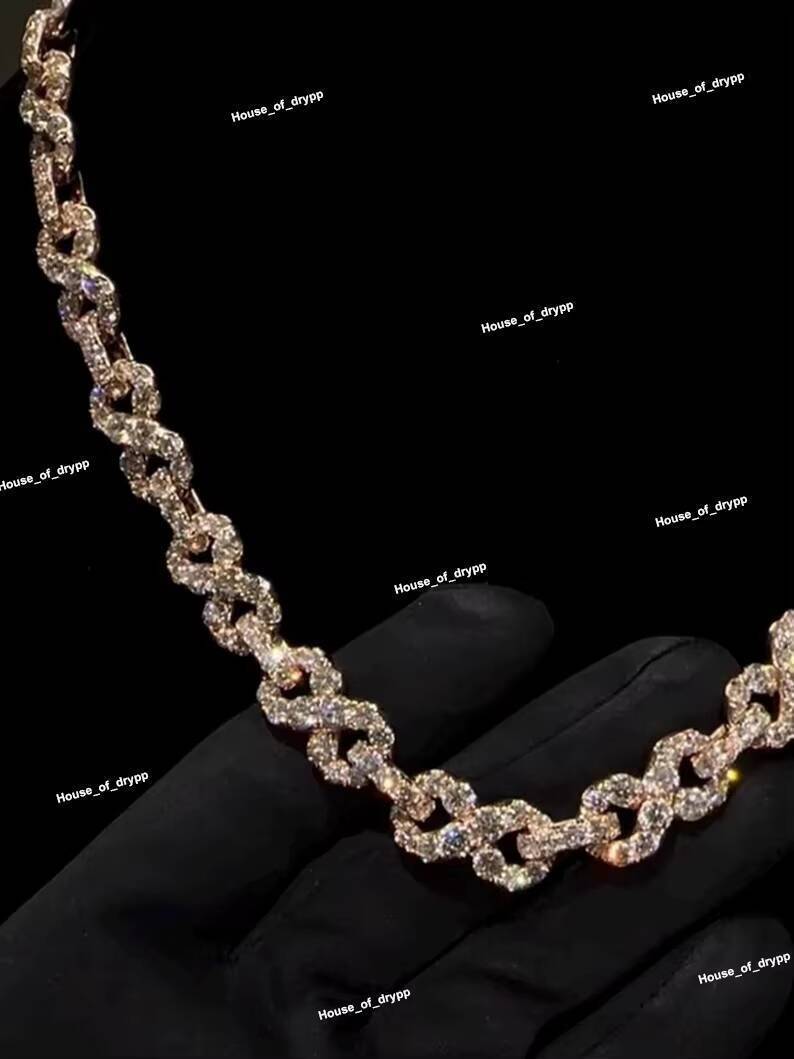 Bust Down Infinity Link Chain With VVS Moissanite Diamond 925 Silver Iced Out Hip Hop Necklace - view 4