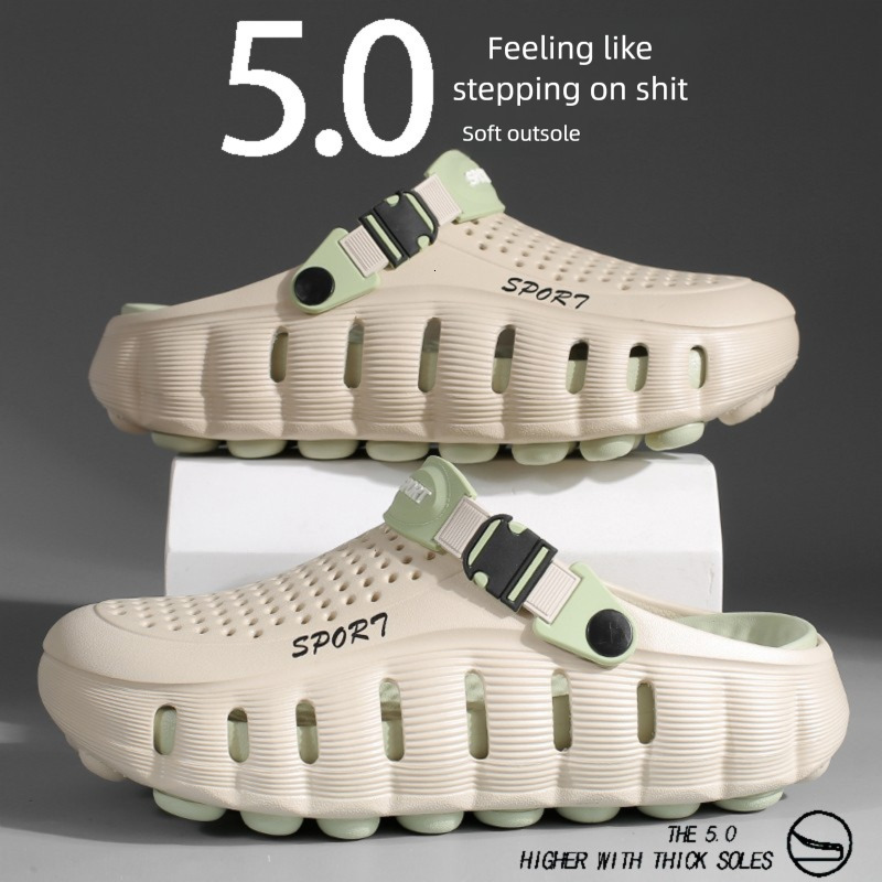 Unisex Summer Clogs Soft Cloud Sole Breathable Height Increasing Outdoor Slippers