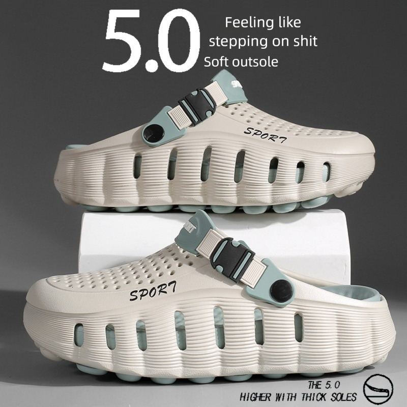 Unisex Summer Clogs Soft Cloud Sole Breathable Height Increasing Outdoor Slippers