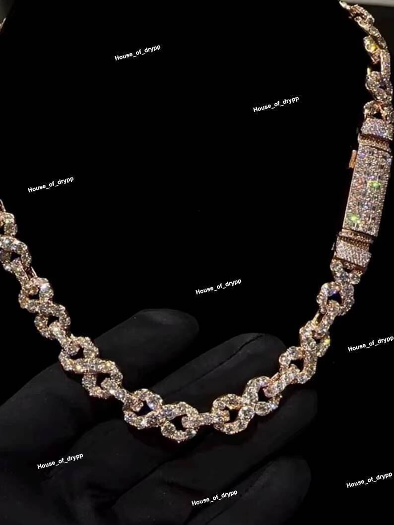 Bust Down Infinity Link Chain With VVS Moissanite Diamond 925 Silver Iced Out Hip Hop Necklace - view 3