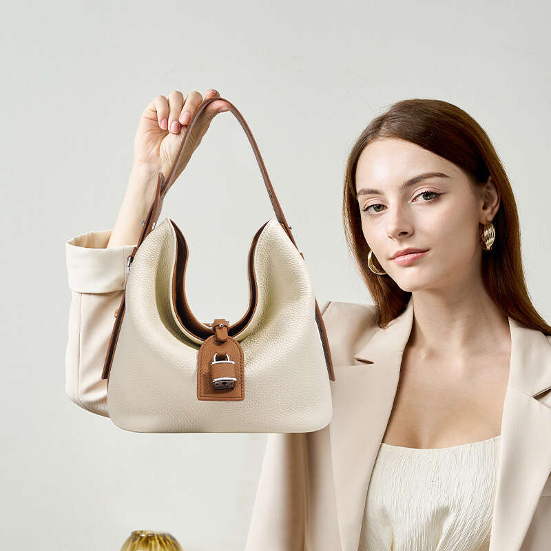 Niche Handbag For Women Office Lady Genuine Leather Underarm Bag Luxury Elegant Commuter Shoulder Handbag SENYY