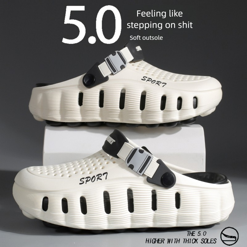 Unisex Summer Clogs Soft Cloud Sole Breathable Height Increasing Outdoor Slippers