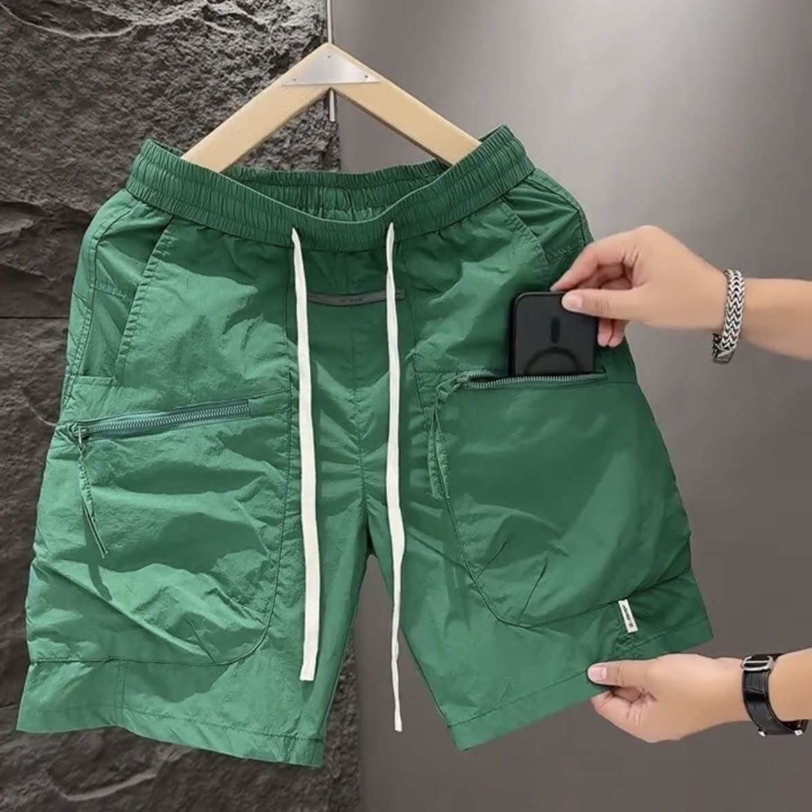 Summer work for men with pockets new loose-fitting Japanese-style quick-dry straight-leg sports casual shorts daily outfit