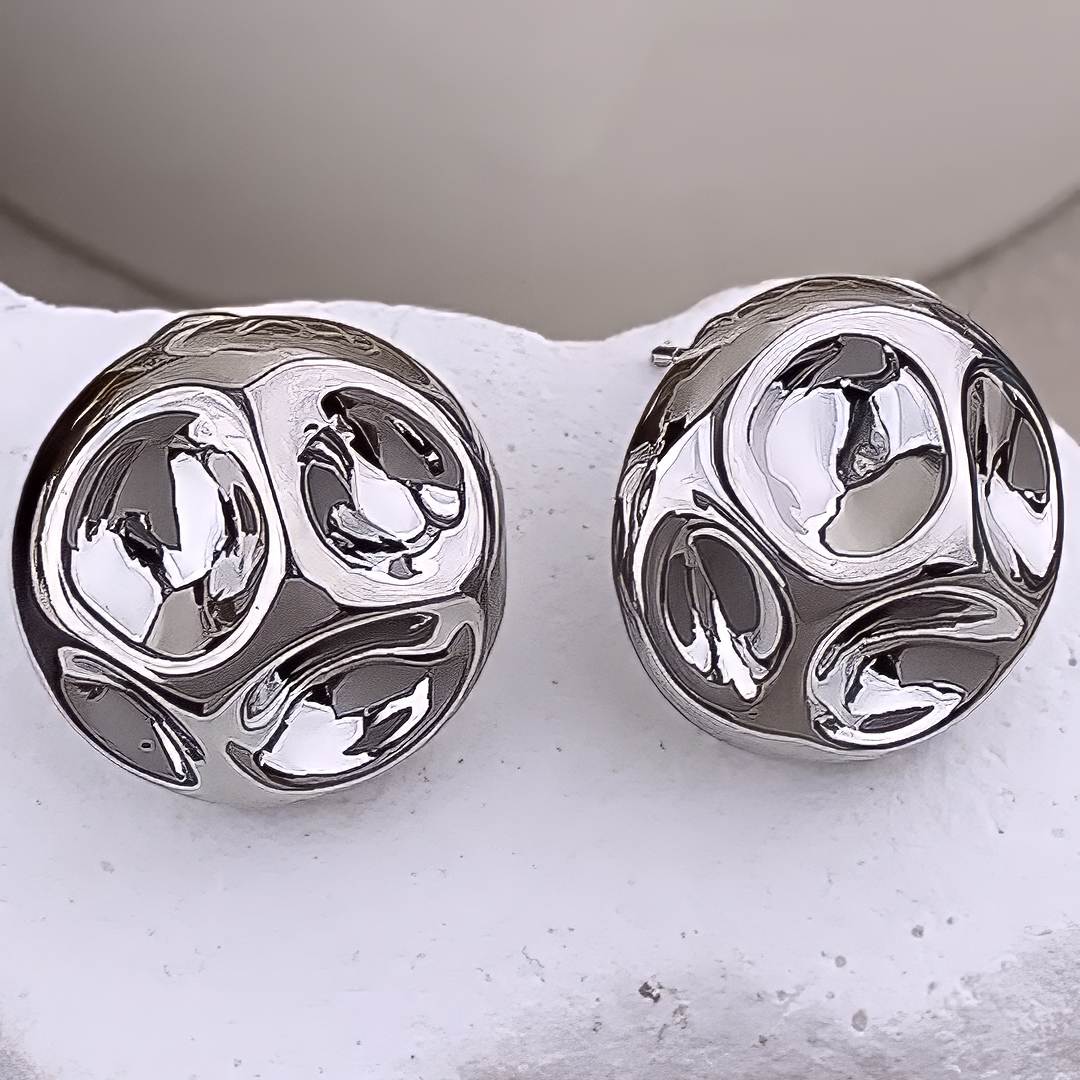 Designer Earrings Women 18K Gold Plated Earring Irregular Round Concave Stud Earrings Luxury Jewlery Designer for Women Elegant Free Shipping Buy One 
