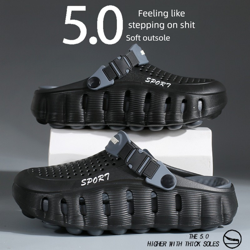Unisex Summer Clogs Soft Cloud Sole Breathable Height Increasing Outdoor Slippers