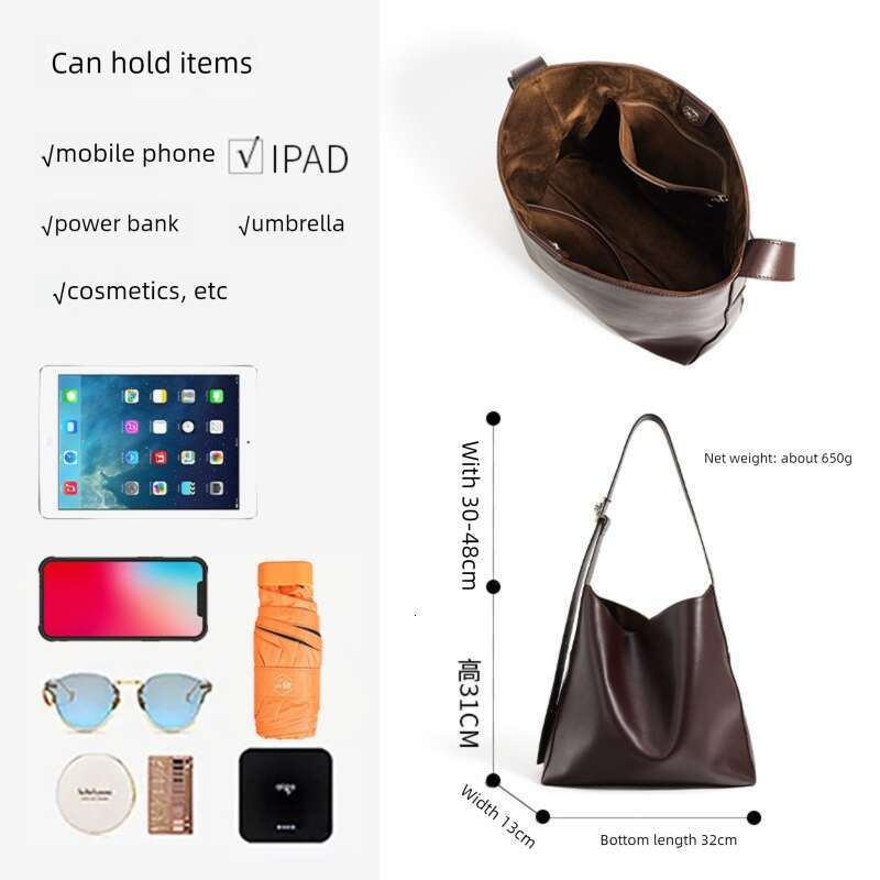 Autumn Winter Fashion Versatile Large Capacity Shoulder Handbag Soft Cowhide Luxury Texture Exquisite Bucket Crossbody Bag For Women SENYY