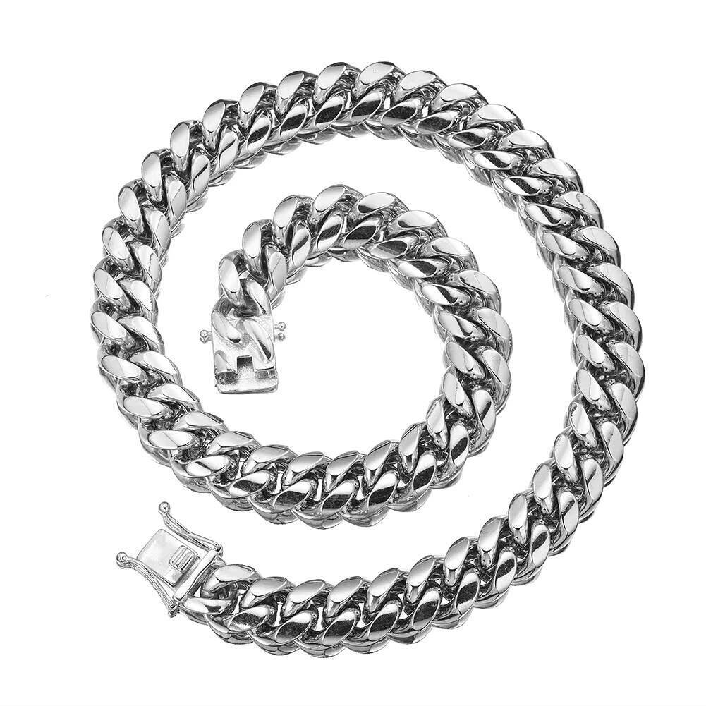 Hip-hop Jewelry2026 6mm 8mm 12mm 18mm 18inch 20inch 24inches 18K gold Miami Cuban Link Chain 18k Gold Silver Color Cuban Link Chain Necklace - view 7
