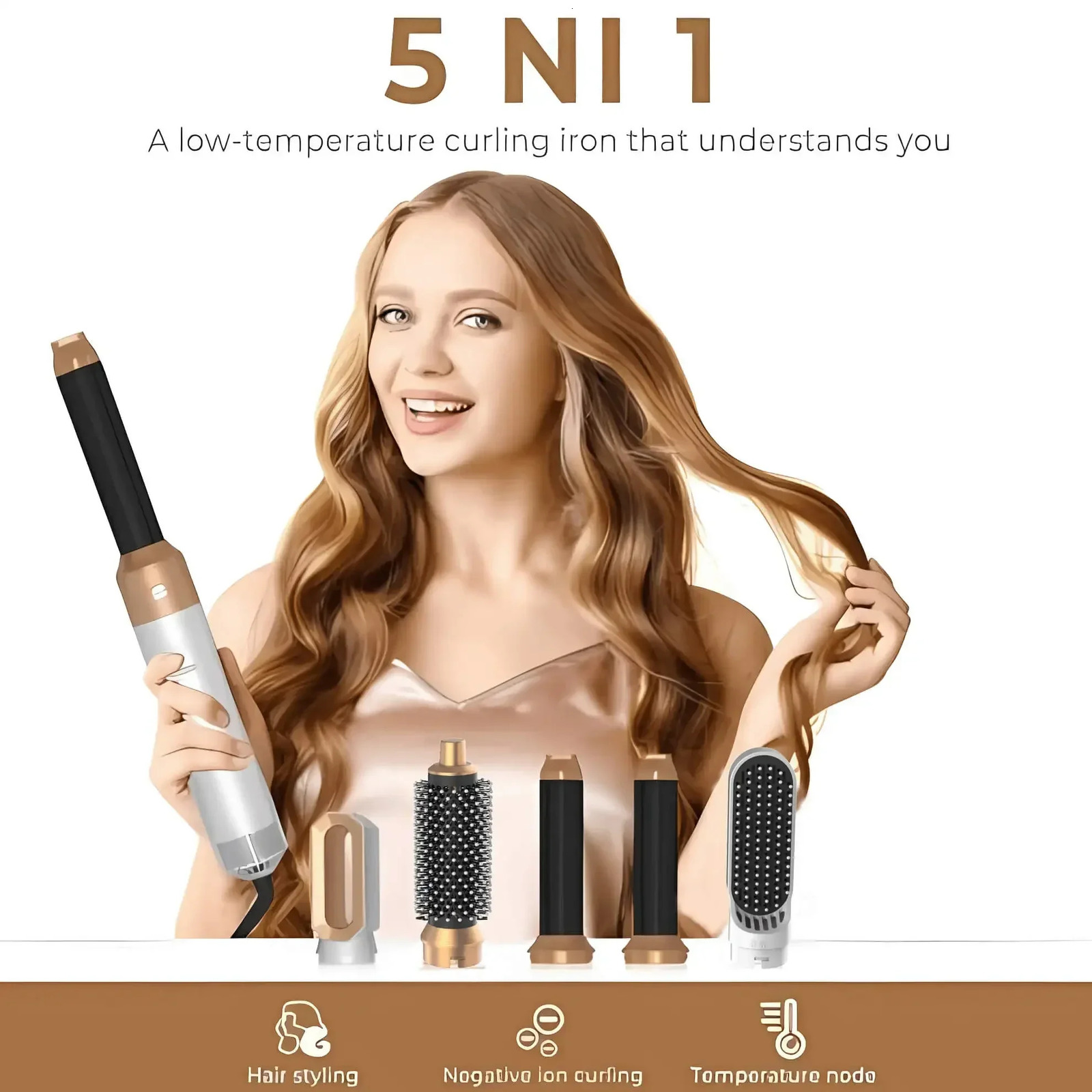 Multi-Functional 5-In-1 Curling And Straightening Comb Hair Accessories Styling Tools And Equipment Hair Dryer For Dyso Gift 260508