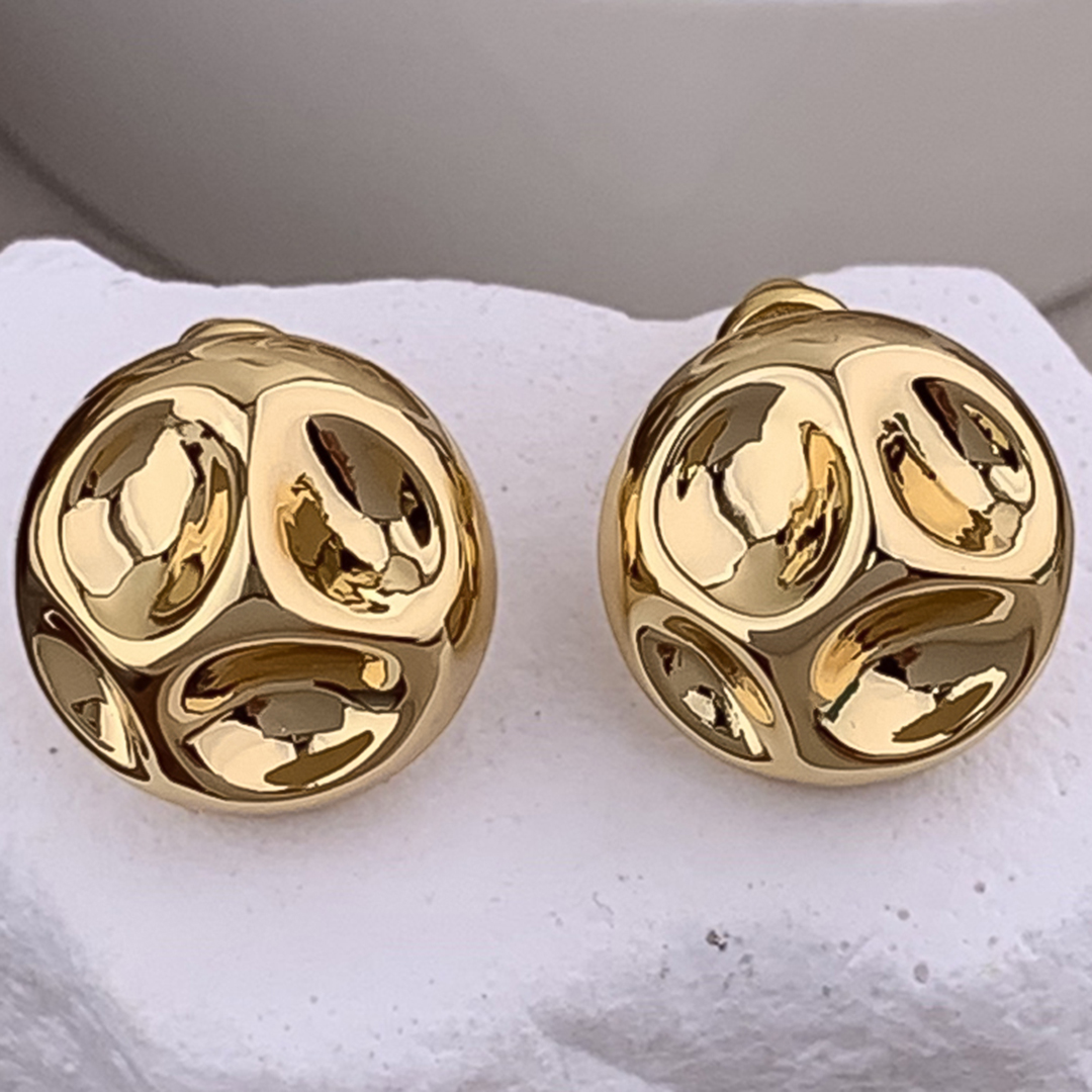 Designer Earrings Women 18K Gold Plated Earring Irregular Round Concave Stud Earrings Luxury Jewlery Designer for Women Elegant Free Shipping Buy One 