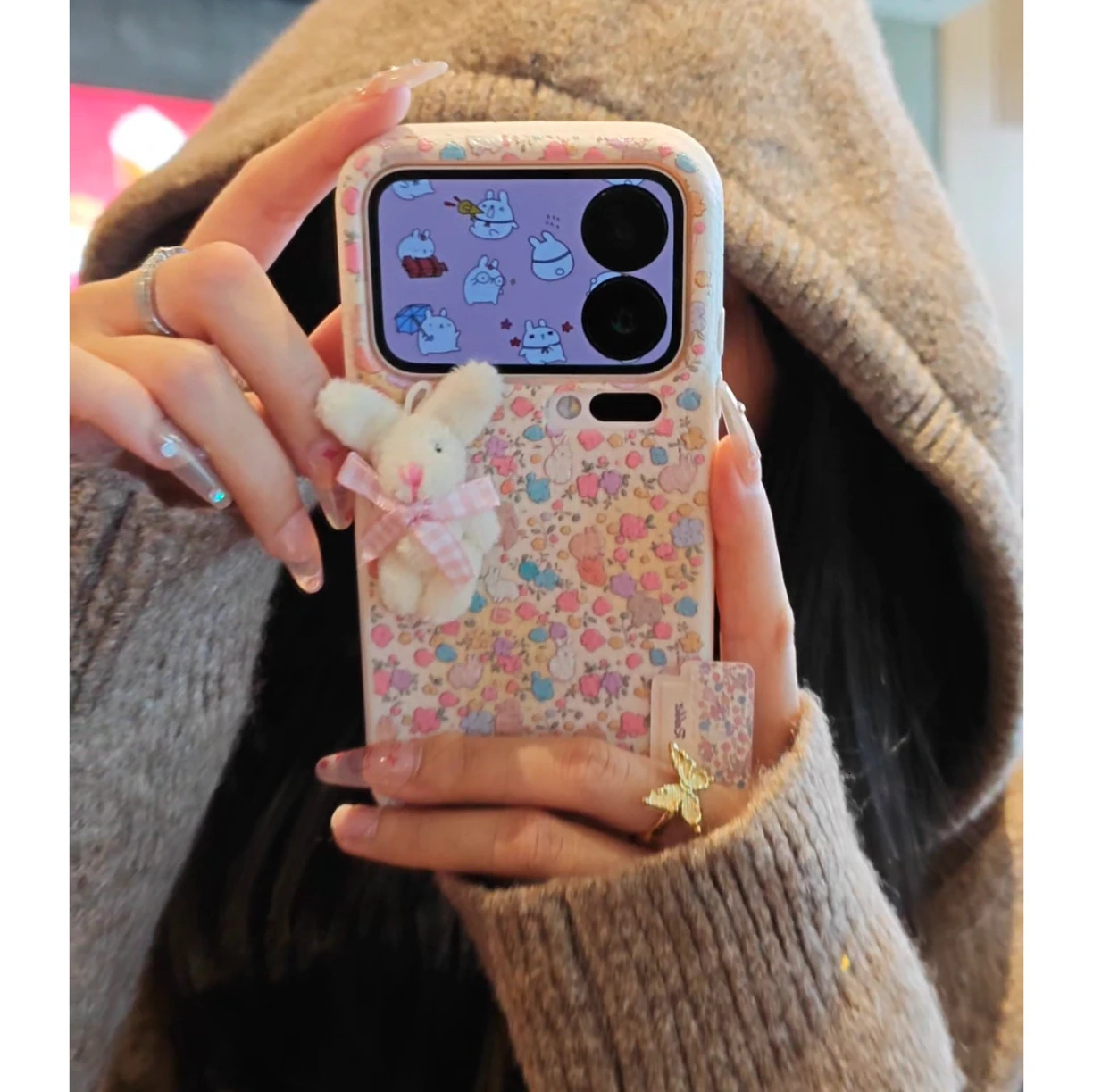 Printed Pattern Matte Finish Grip Friendly Daily Use for Iphone 16 Pro Max Impact Resistant Shock Absorption Gradient Matte Black Skin Friendly Anti-f