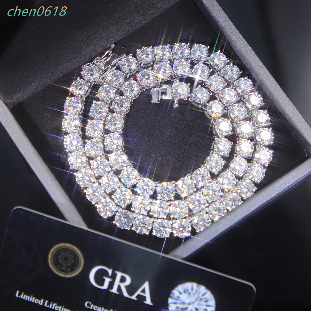 Factory Wholesale 925 Silver VVS Moissanite Tennis Chain 2mm 3mm 4mm 5mm 6mm Bracelet Necklace Hip Hop Style for Pendant