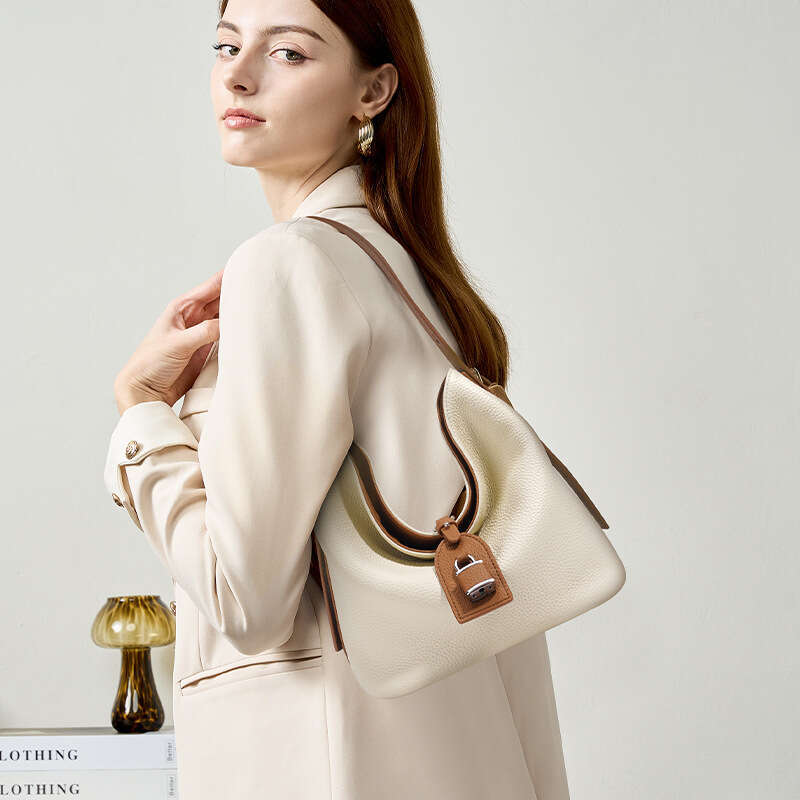 Niche Handbag For Women Office Lady Genuine Leather Underarm Bag Luxury Elegant Commuter Shoulder Handbag SENYY