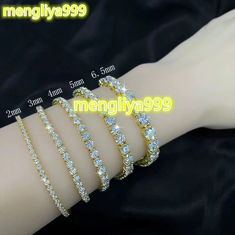 Anster Oem 18K Yellow White Solid Gold 4mm Per VS VVS Round Cut Lab Grown Diamond Jewelry Tennis Bracelet