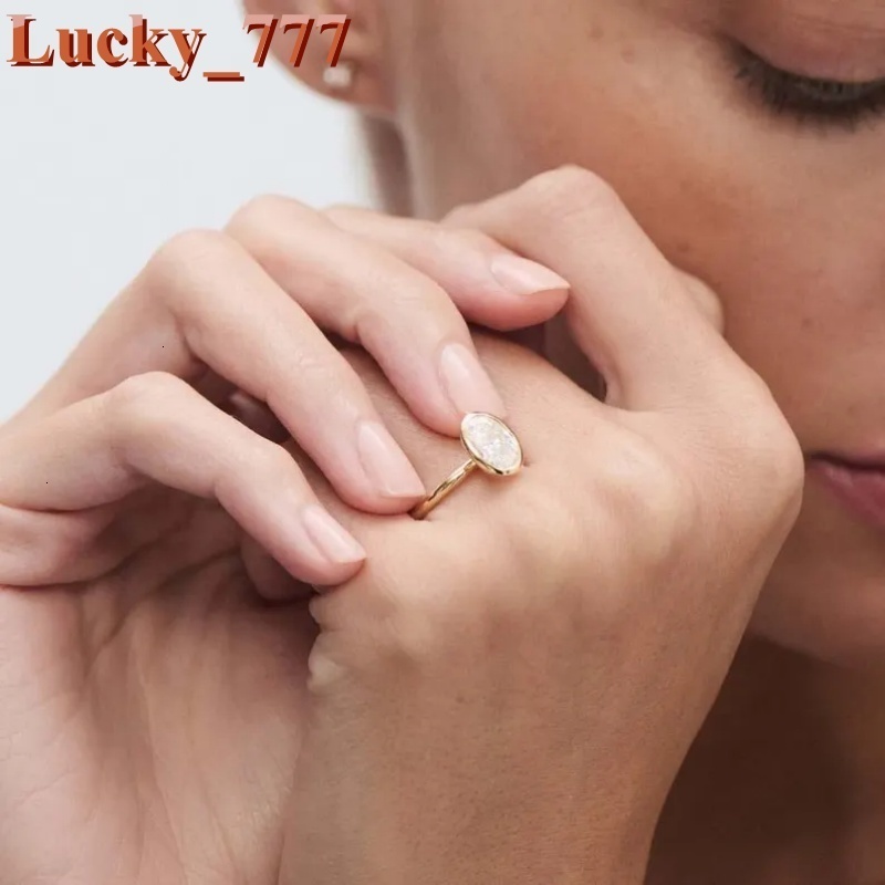 Womens Bezel Set 3ct Oval Shape Lab Grown Diamond Solitaire Engagement Ring VS Clarity D Color in 14K Yellow Gold