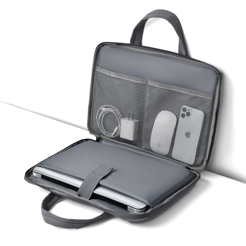 Waterproof Laptop Tote Bag 180 Degree Open Design With Mesh Pockets For 13 14 15 16 Inch