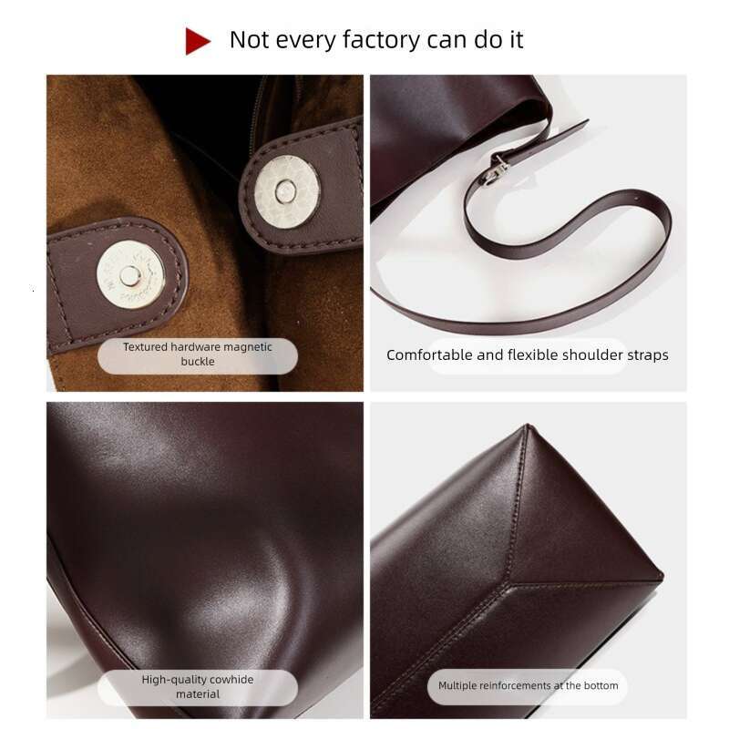 Autumn Winter Fashion Versatile Large Capacity Shoulder Handbag Soft Cowhide Luxury Texture Exquisite Bucket Crossbody Bag For Women SENYY