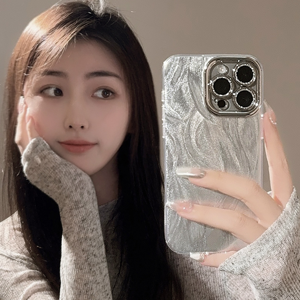 Phone Case Vintage Aesthetic Pattern Grip Friendly Silicone for Iphone 16 Pro Max for Iphone 15 Pro Max Heavy Duty Pastel Solid Color Eco Friendly Ski
