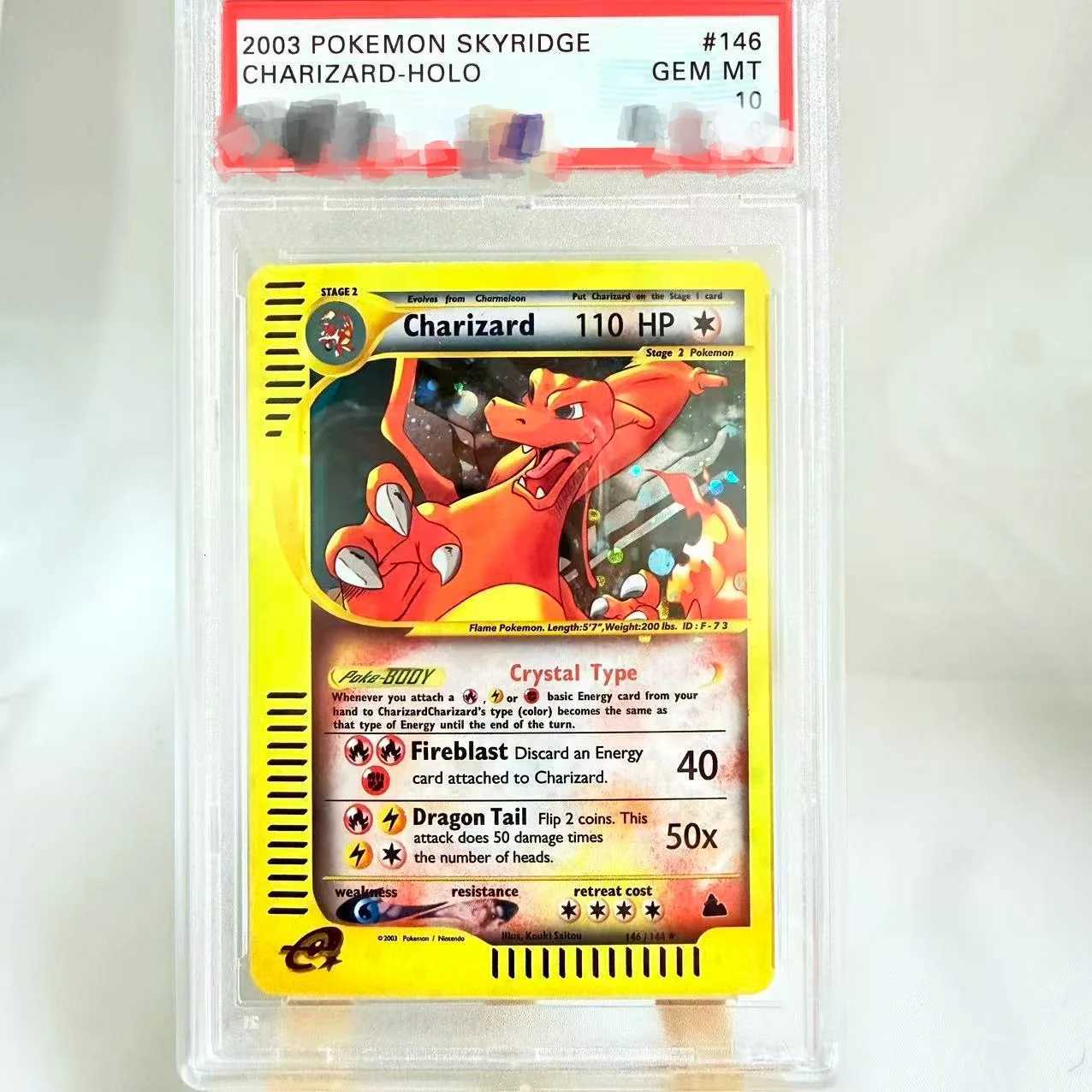 DIY PTCG Rating Card 2006 GOLD STAR CHARIZARD - HOLO EX DRAGON FRONTIERS 146/144 Collection Card Copy10Points Rating Card Anime L260511UGDD