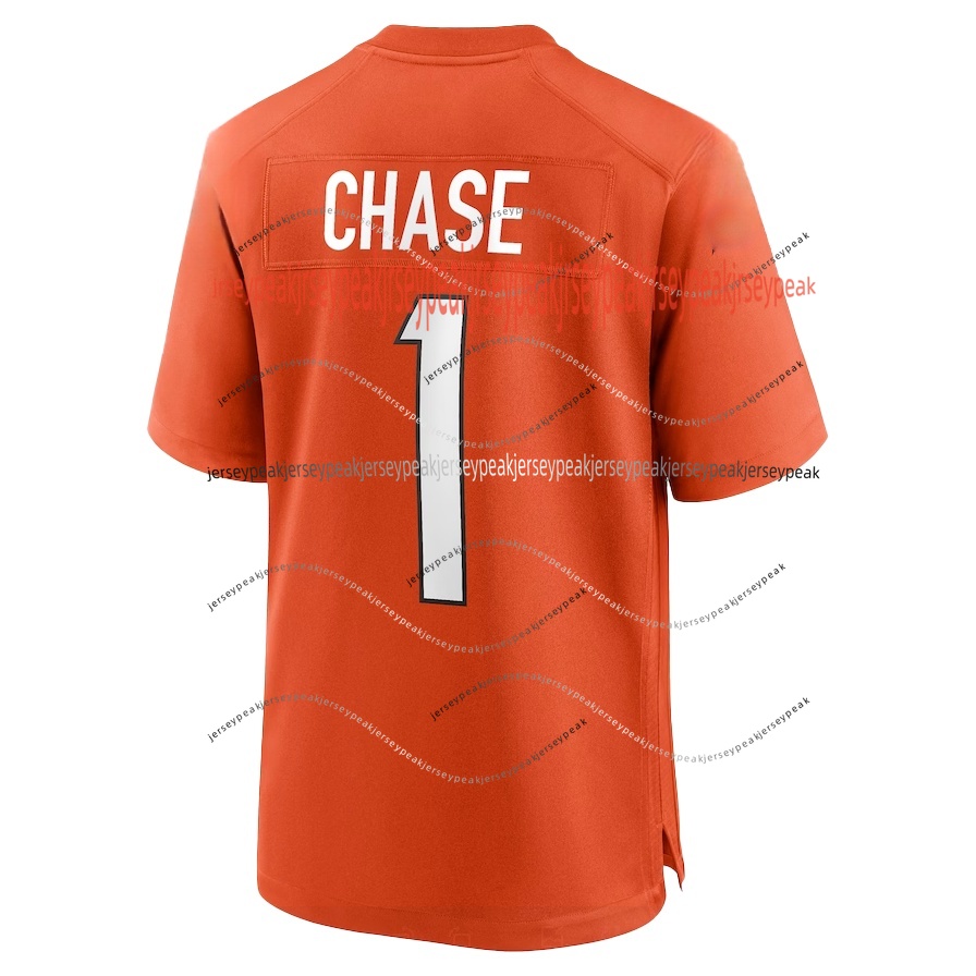 2026 New Joe Burrow 1 JaMarr Chase Football Jersey Stewart McPherson Higgins Hubbard Jerseys