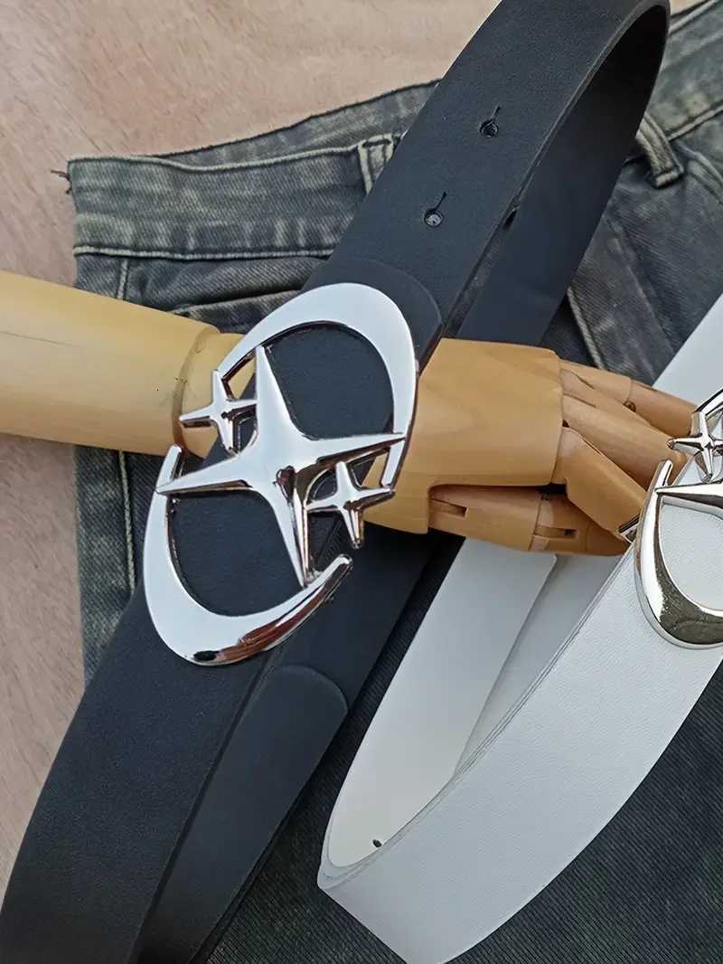 Stylish Oval Cross Metal Buckle Belt - Durable Simple and Universally Compatible - Unisex Gift Idea for Men and Women H260511