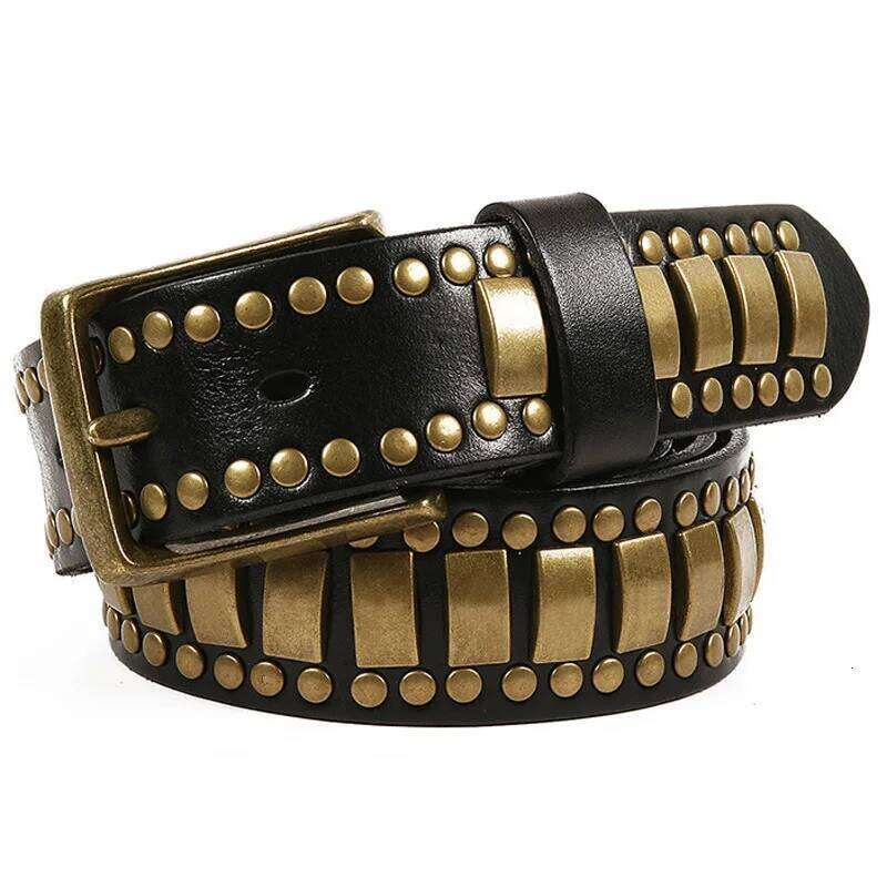 men luxury fashion leather belts punk hip hop dress pin buckle belt womens stylish Decorative waistband designer leash 26Y0511