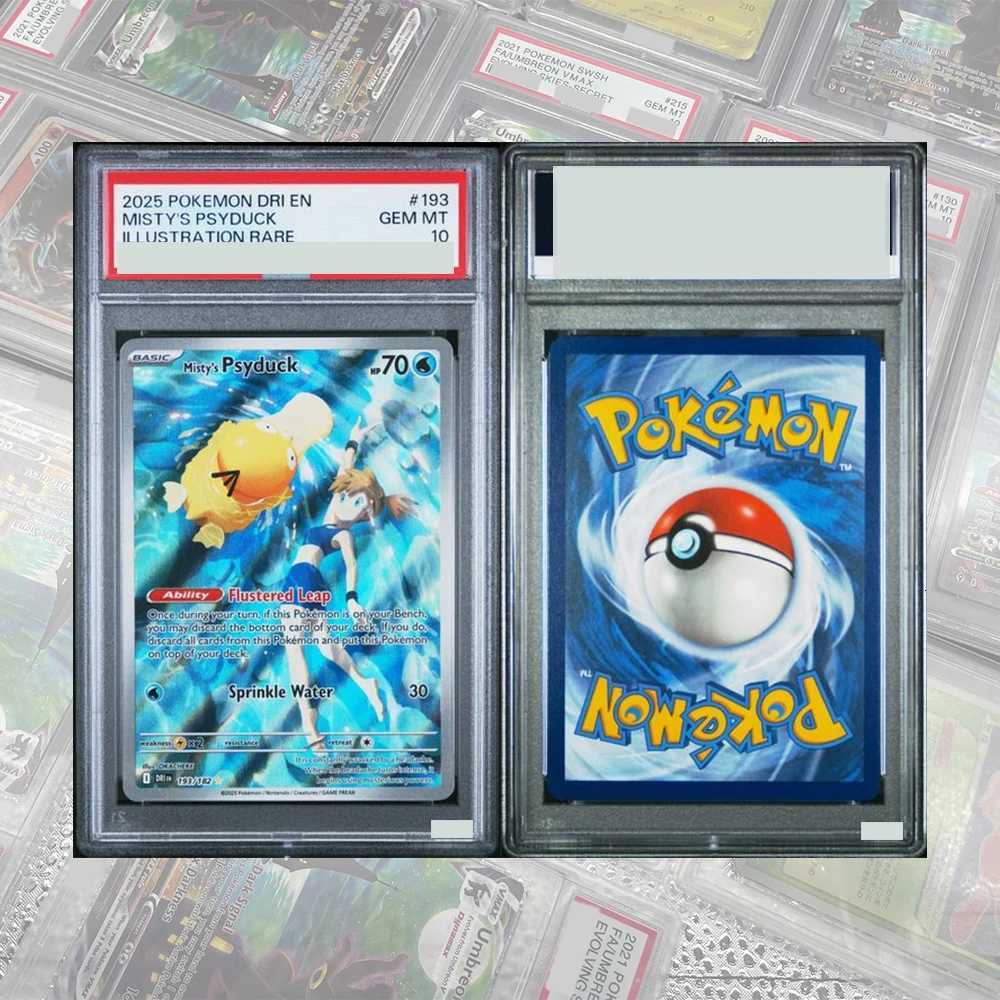pokemon2025 DRI EN-DESTINED RIVALS DIY PROXY PTCG GRADED COLLECTION CARD ILLUSTRATION RARE MISTYS PSYDUCK GEM MT10 HOLOGRAPHIC LABEL L2605119P3T