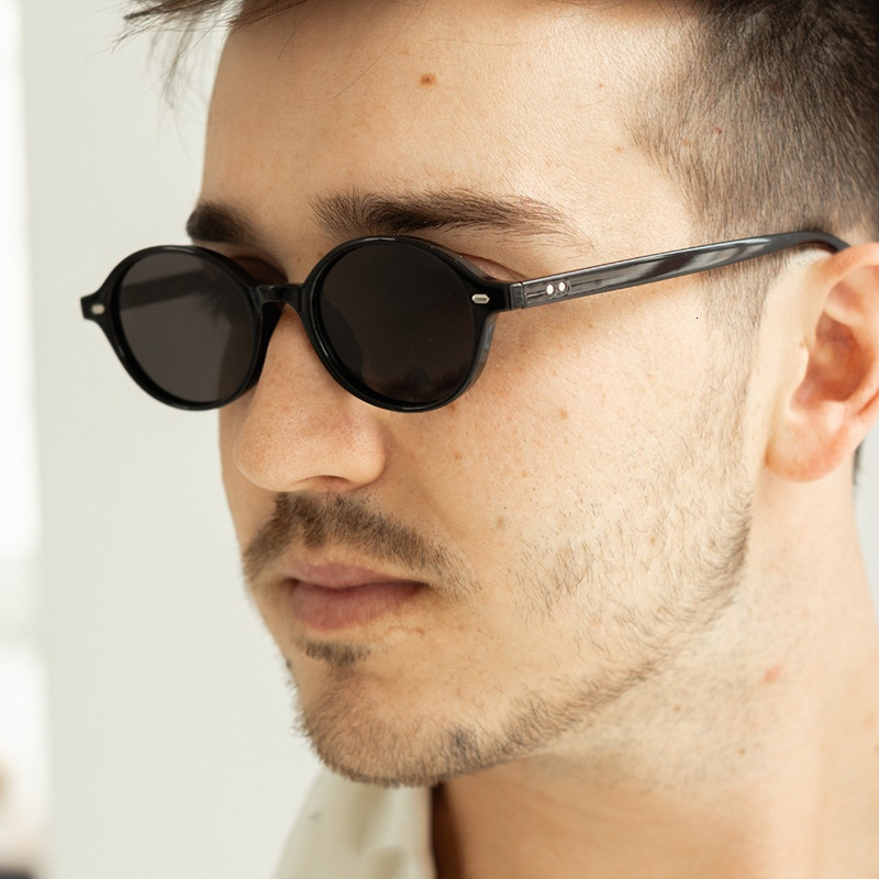 Retro Small Oval Sunglasses Women Men Rivets Shades Fashion Eyewear Sun Glasses UV400 Female 260104