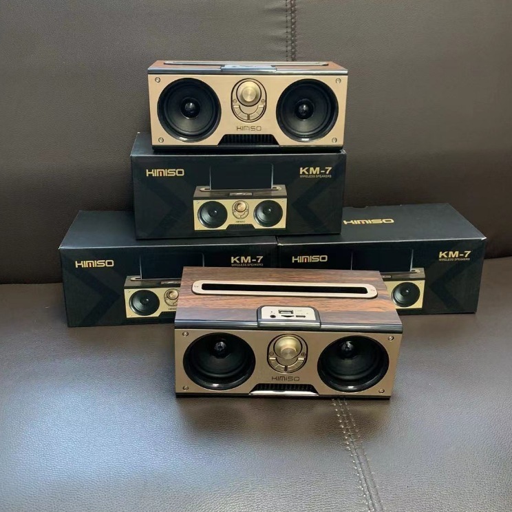 Km-7 wooden wireless Bluetooth speaker portable outdoor subwoofer radio card Bluetooth soundLJ201027