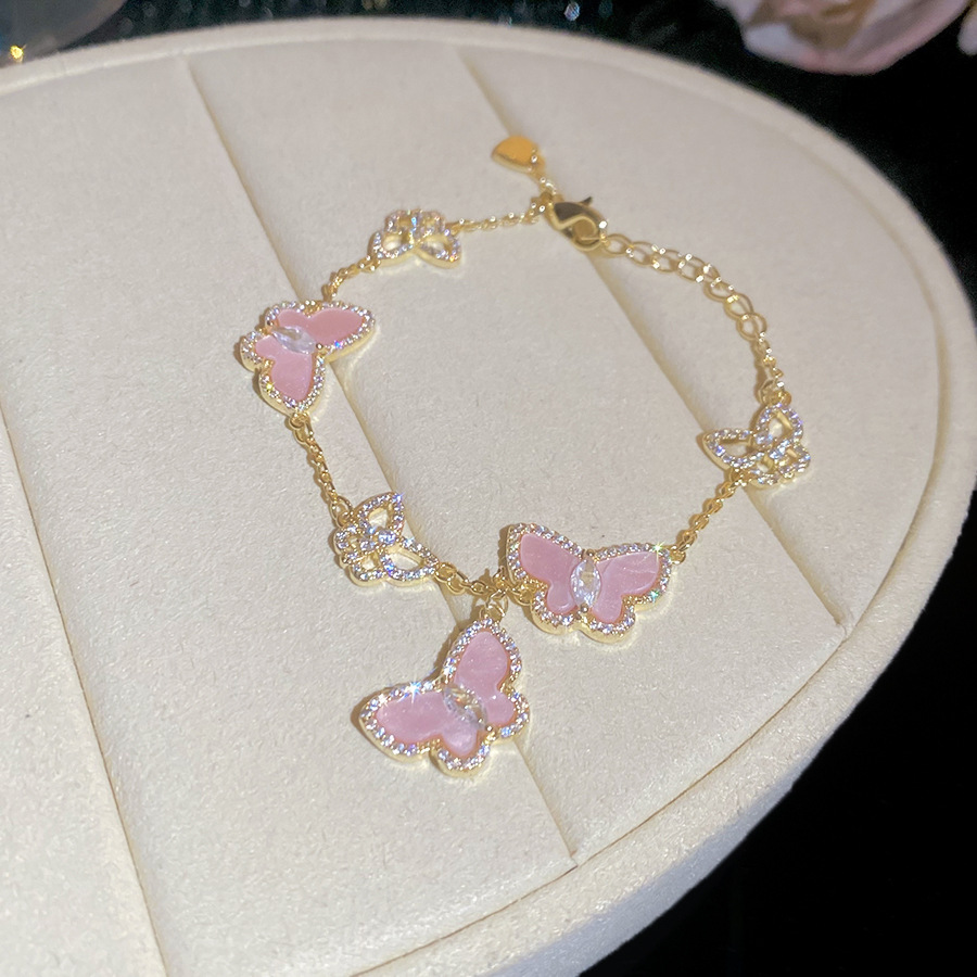 Zircon Flower Butterfly Pearl Sweet Princess Style Bracelet High-end Exquisite Women's Jewelry - view 7