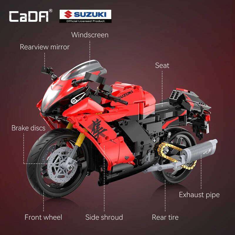 1043PCS CaDA 1:6 Scale "Suzuki Hayabusa" 25th Anniversary Commemorative Edition Building Block Set 26L0511 - view 3