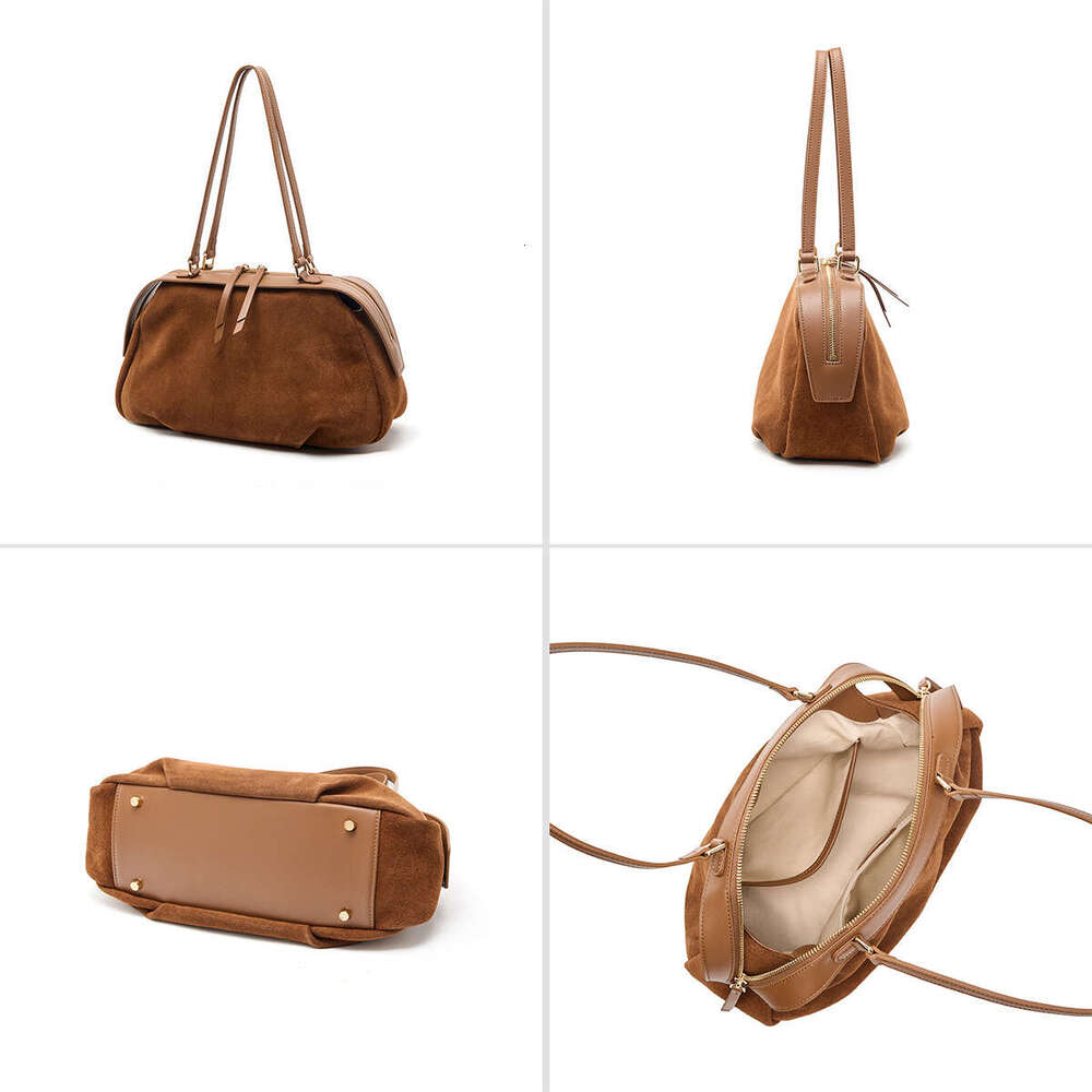 Japanese Style Niche Matte Leather Crossbody Handheld Bag Fashion Simple Large Capacity Women Daily Casual Commuter Shoulder Handbag SENYY