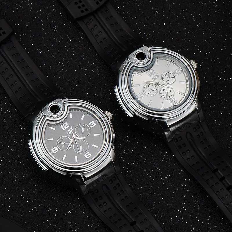 Metal Watch Style Open Flame Butane Lighter Dropshipping Mens Sports Windproof Cigarette Lighter Essential Smoking AccessoriesJ260511 - view 5