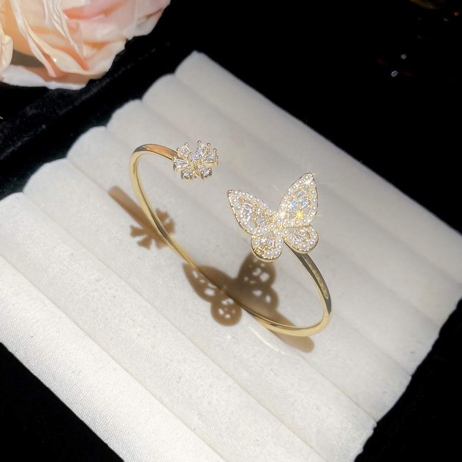 Zircon Flower Butterfly Pearl Sweet Princess Style Bracelet High-end Exquisite Women's Jewelry - view 8