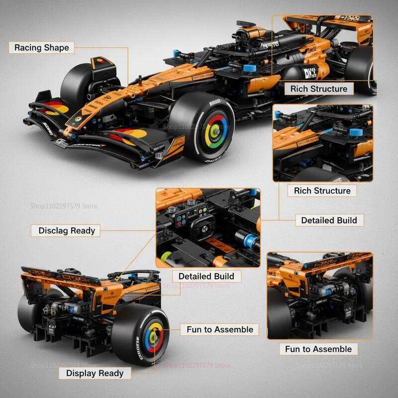 New Orange MCL39 Sports Car Building Blocks Set Technical DIY Model for Kids Boy STEM Educational Toy For Kid Birthday Gift W260511 - view 5