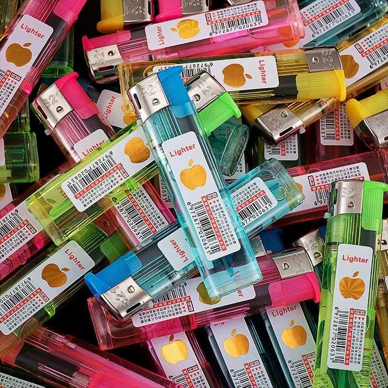 25PC Classic Transparent Electronic Open Flame Disposable Plastic Lighter Home Supermarket Store Wholesale Men Cigarette LighterJ260511