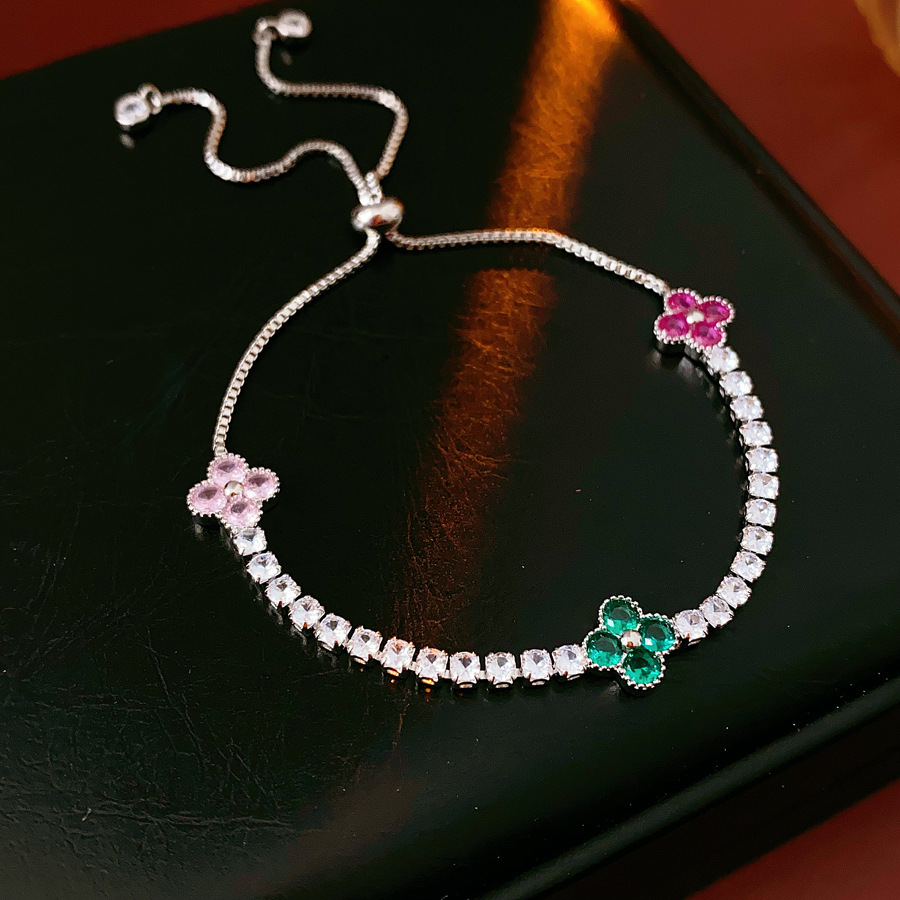 Super shiny zircon flower bracelet, exquisite fashionable style, versatile and elegant, high-end jewelry for women - view 8