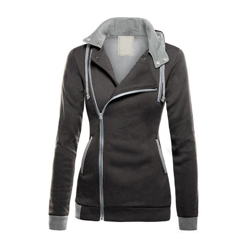 Women's Hoodies Sweatshirts Casual woman Hoodie Sweatshirt Slim Zipper Streetwear Cardigan Hoodies Outerwear Black Sportswear women Hooded Jacket