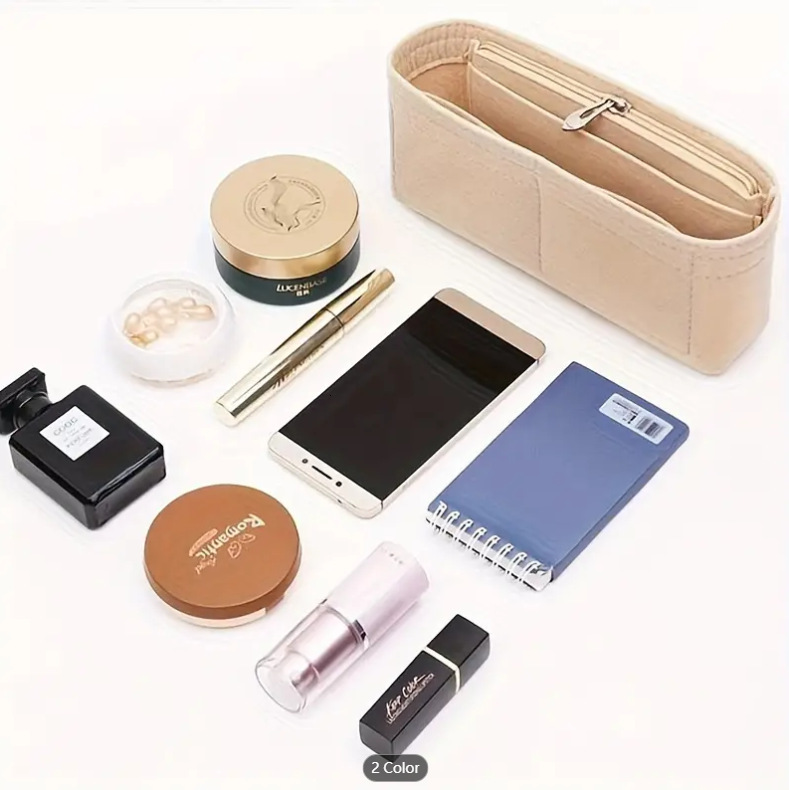 New Felt-Lined Large Capacity All Match Storage Multifunctional Large-Capacity Women's Makeup Bag Cosmetic Organizer