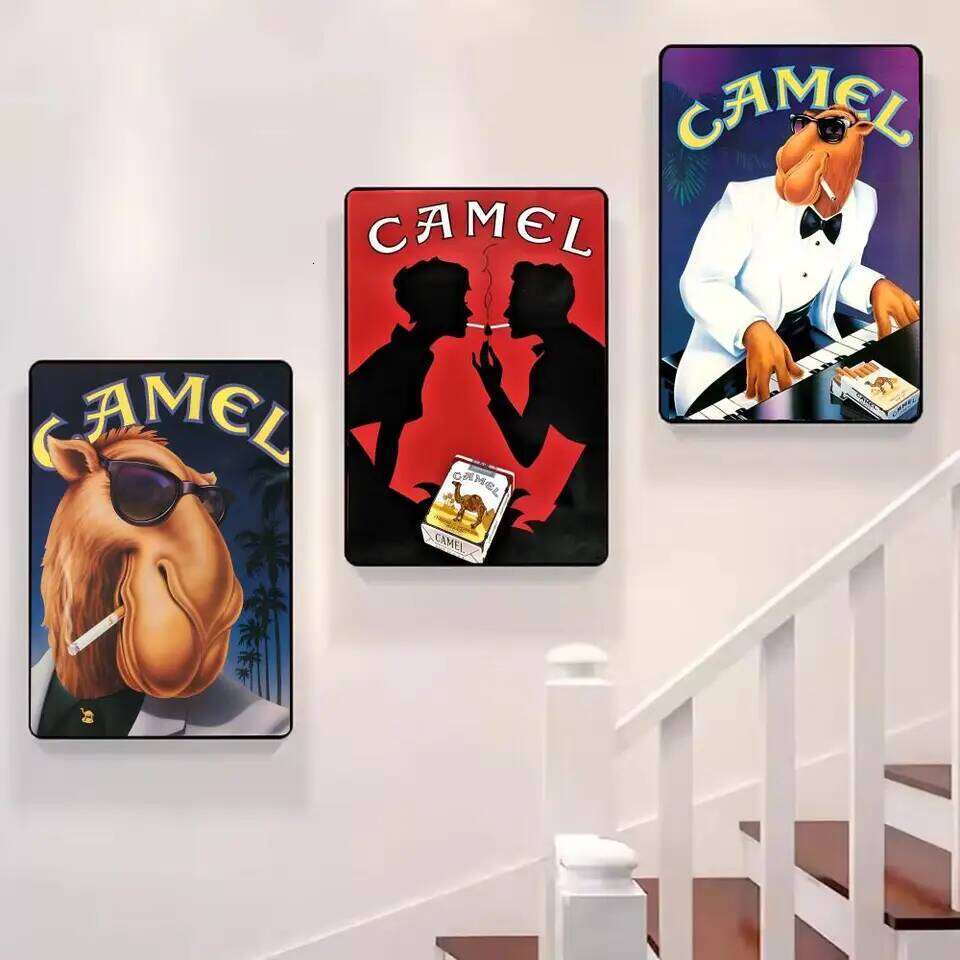vintage camel cigarettes Painting Calligraphy Canvas Poster: Crease Free Waterproof Durable All Space Wall Decor 26Y0511