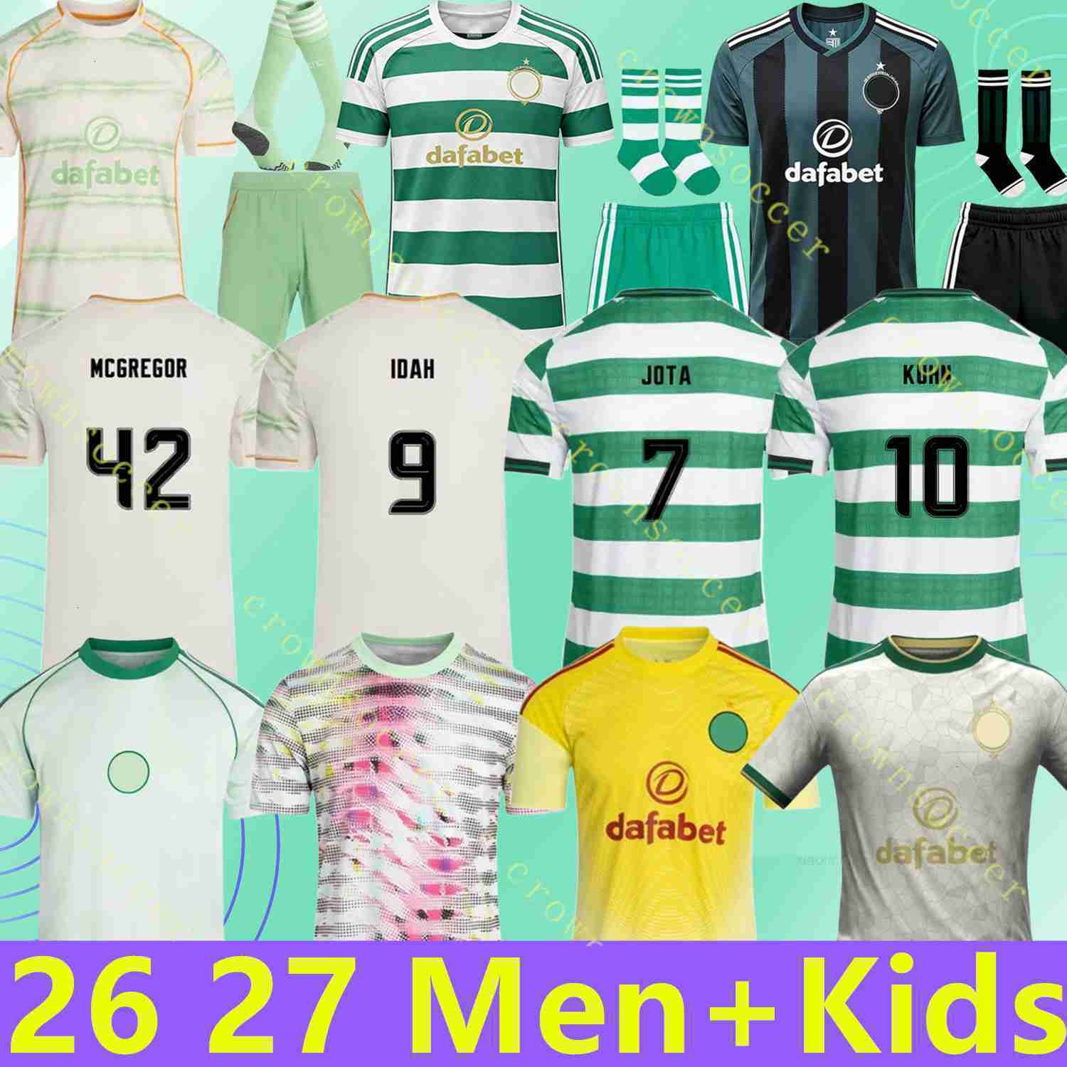 Celts football jersey celticfc jersey 25 26 27 Home Away Football Shirt ELYOUNOUSSI CHRISTIE JOTA GRIFFITHS FORREST pre match EDOUARD IDAH MCGREGOR SC